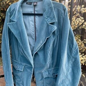 Women's Spring Teal Velvet Blazer casual 3X plus